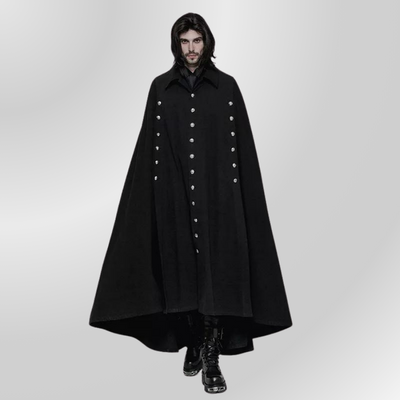 Long Black Gothic Coat Men PUNK RAVE