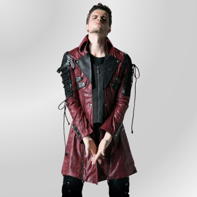 Gothic Red Coat Men PUNK RAVE