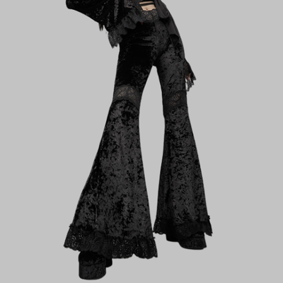 Victorian Romantic Black Gothic Pants Women