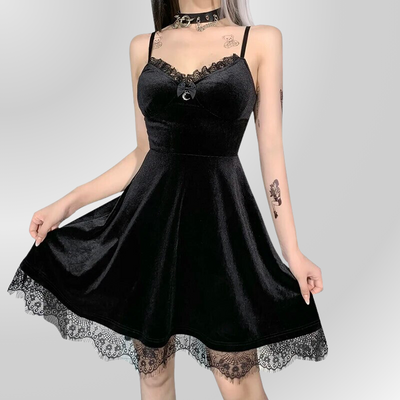 Gothic Lace Black Dress