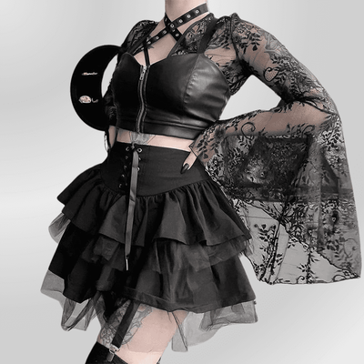 Lace Black Skirt for Women