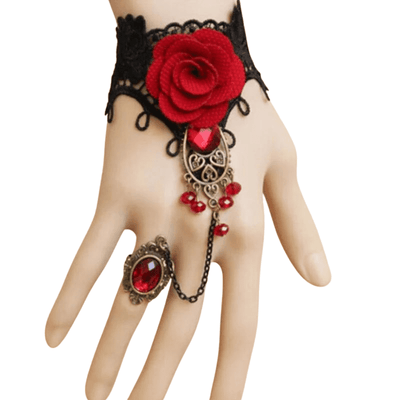 Bracelet Gothic Red Ring