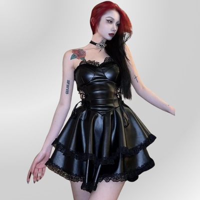 Evening Dress Faux Leather