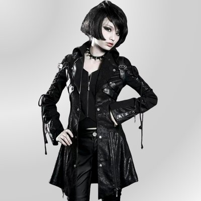 Gothic Faux Leather Jacket Women PUNK RAVE