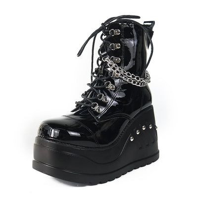 Gothic Ankle Boots Without Heels Moan