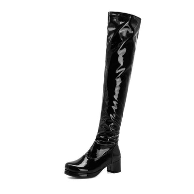 Black Gothic Ankle Boot with Short Heel Black