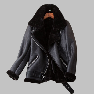 Manteau Gothique Žena Kůže Černá
