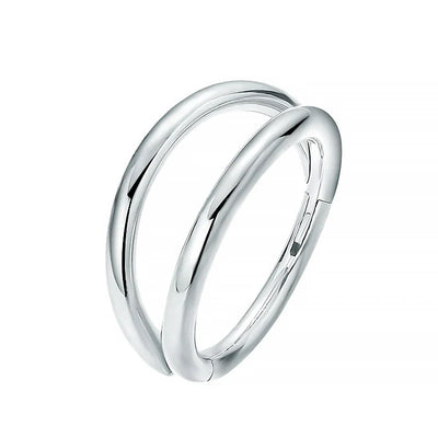 Double Ring Silver Nose Piercing