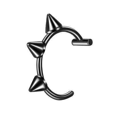 Faux Lip Piercing Black Spike 10mm