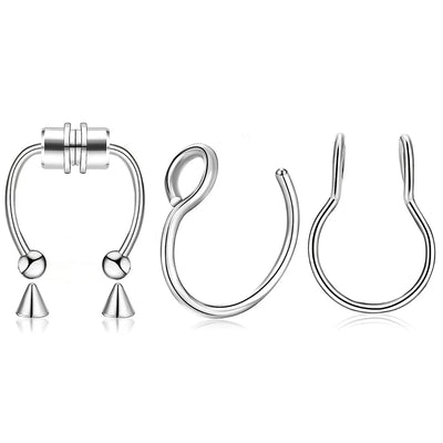 Faux Silver Nose Piercing