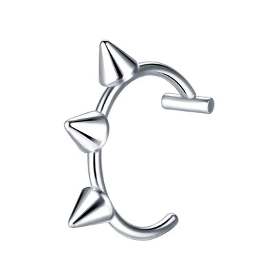 Faux Lip Piercing Silver Spike 10mm