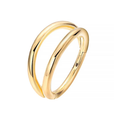 Double Ring Gold Nose Piercing
