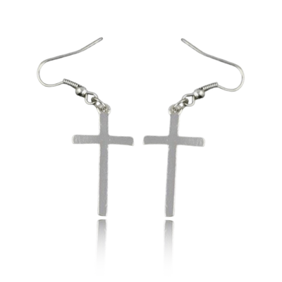 Gothic Chain Cross Earrings