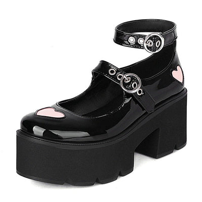 Summer Black Gothic Wedge Shoes