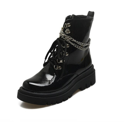 Black Gothic Wedge Shoes Black