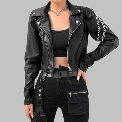 Gothic Black Leather Jacket